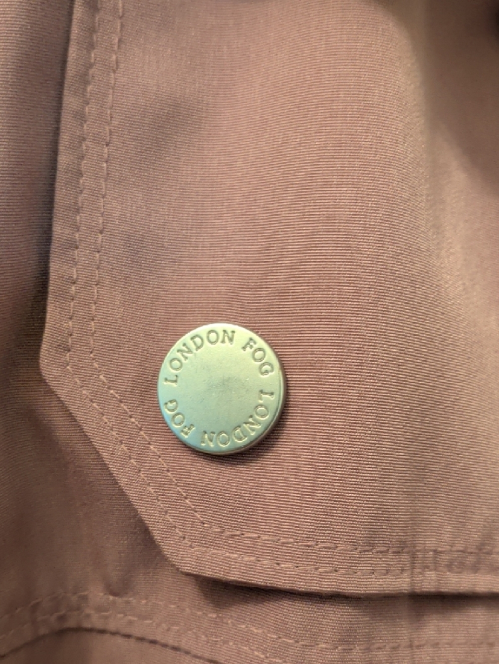 London Fog Mauve Hooded Trench Coat with Belt - Picture 3 of 6